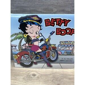BETTY BOOP 2008 Motorcycle Beach New Sealed 12"x12" 16 MONTH CALENDARS